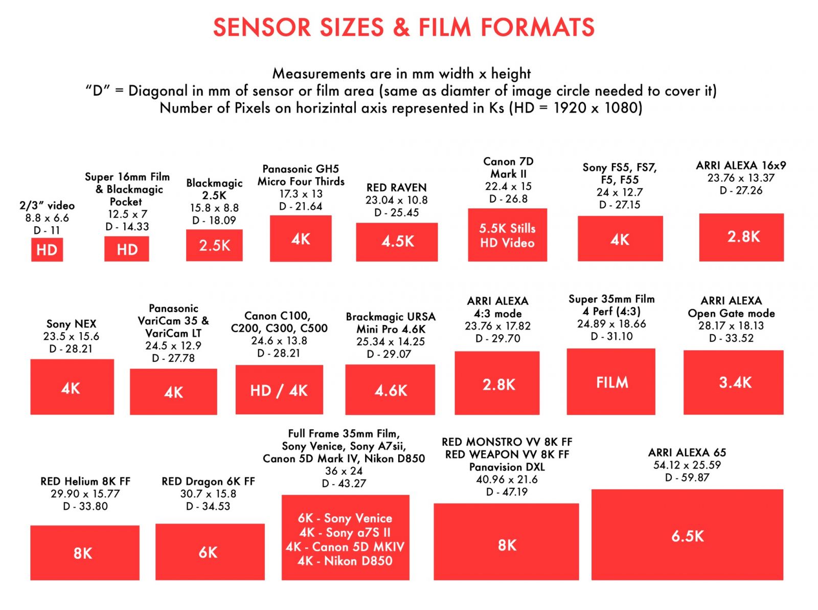 Negende kijken Verbeteren A Filmmaker's Guide to Sensor Sizes and Lens Formats