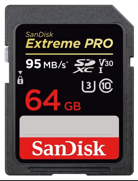 Sandisk SD Extreme Pro 95MB-s 64GB card 3-2